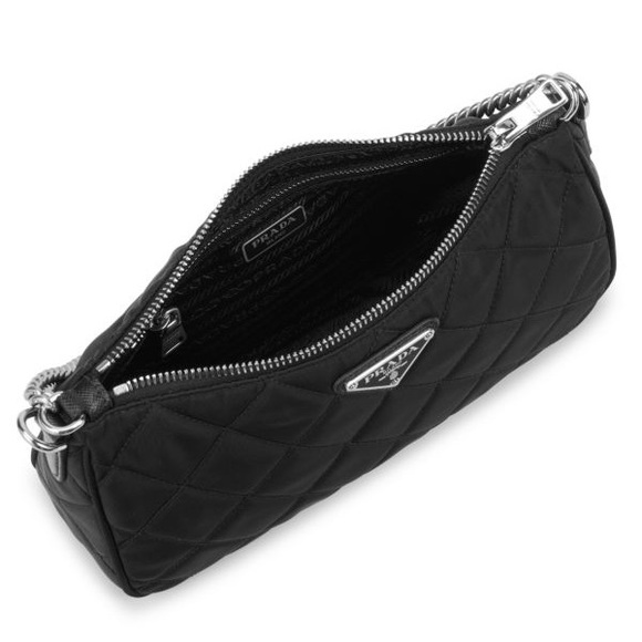 Prada Black Tessuto Quilted Nylon Convertible Crossbody Shoulder Bag - Picture 2 of 8